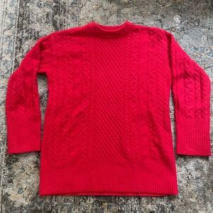 A New Day Red Soft Cable Sweater Size S